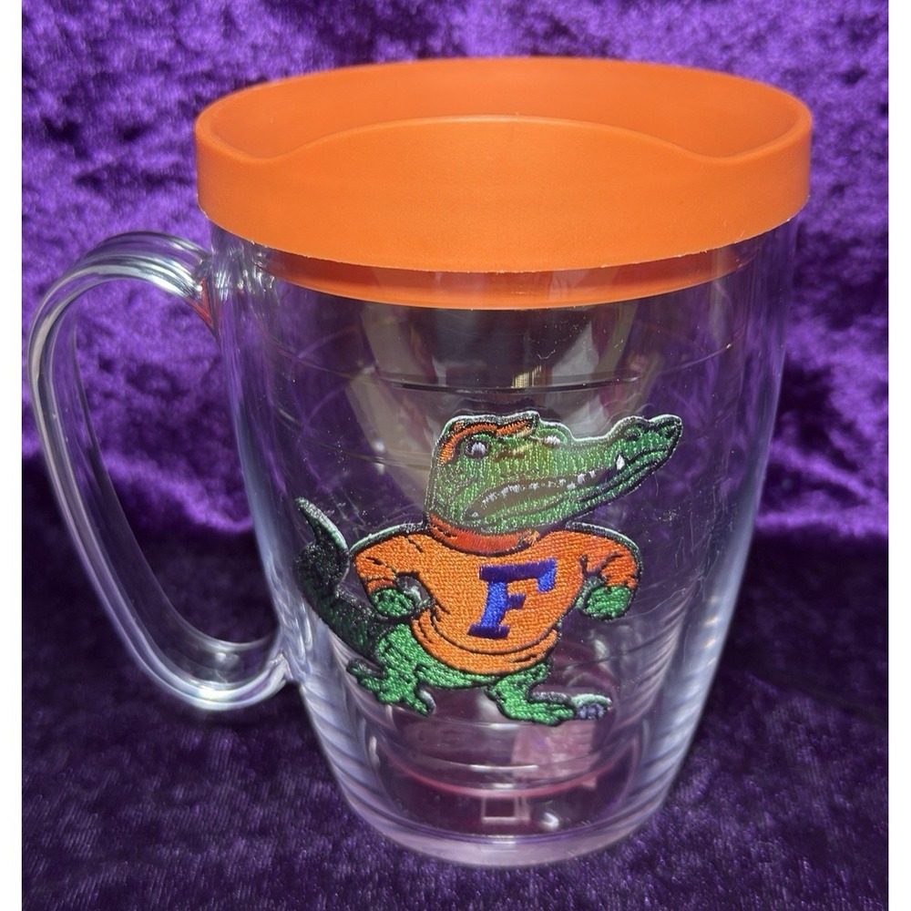 Tervis‎ Mug UF Gators College University of Florida Lid Orange Clear Handle